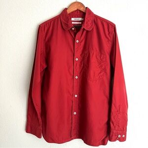 OMNIGOD Japan Men’s Club Collar Button Up Shirt Size 3 Red
